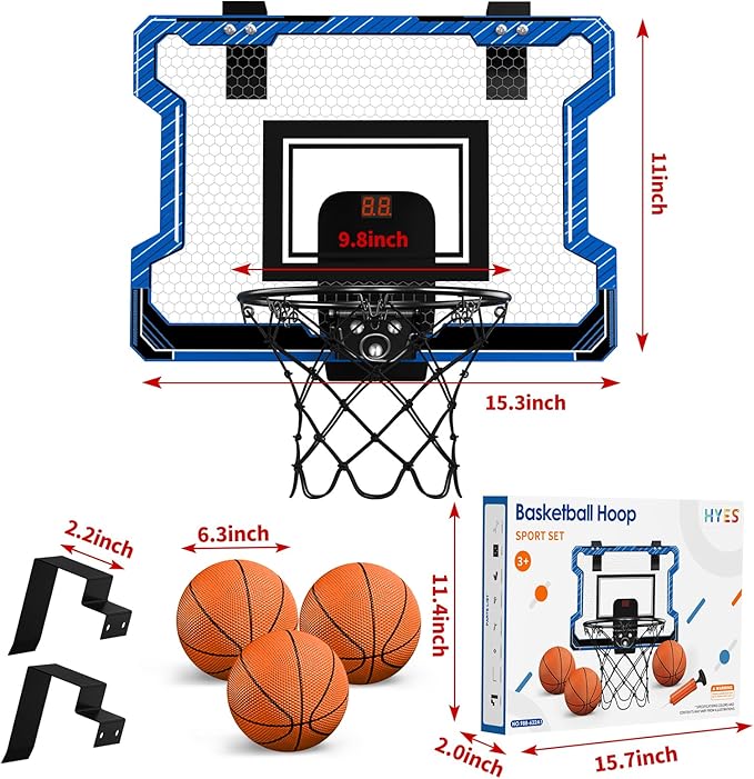 Mini Basketball Hoop Indoor with Scoreboard 3 Balls