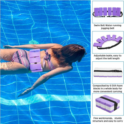 5 Pcs Aquatic Exercise Set Including 2 Ankle Swimming Weights 2 Lightweight Aquatic Exercise Dumbbells and Swim Belt Pool Exercise Equipment for Aquatic Aerobics Exercise