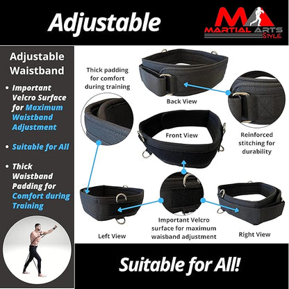 Boxing Resistance Bands for MMA Martial Arts Resistance Training at Home for Punches/Kicks, 150lbs Exercise Bands Full Body Fitness Workout to Enhance Explosive Power/Speed/Agility