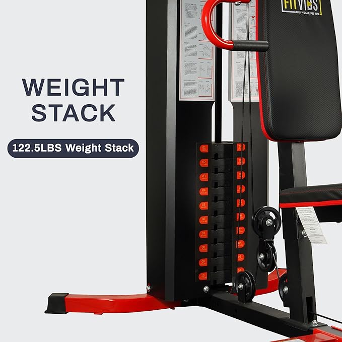 Home Gym, Multifunctional Workout Equipment with Leg Press, Exercise Equipment for Home with Pulley System