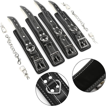 Sovyime Black Portable Exercise Spreader Bar with 4pcs