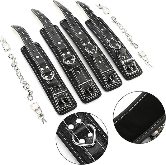 Sovyime Black Portable Exercise Spreader Bar with 4pcs