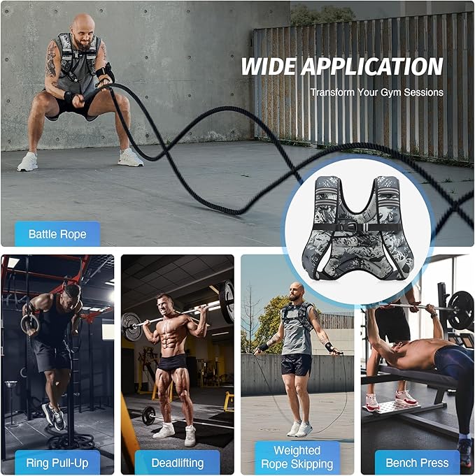 ZELUS Weighted Vest, 12lb Weight Vest with Reflective Stripe for Workout, Strength Training, Running, Fitness, Muscle Building, Weight Loss, Weightlifting