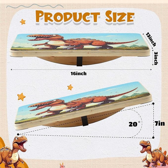 Wooden Balance Board 360° Rotation with Crossed Base Wobble Board for Physical Therapy,standing Desk,core Strength - Children Easter Gift