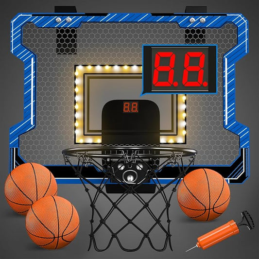 Mini Basketball Hoop Indoor with Scoreboard/LED Light