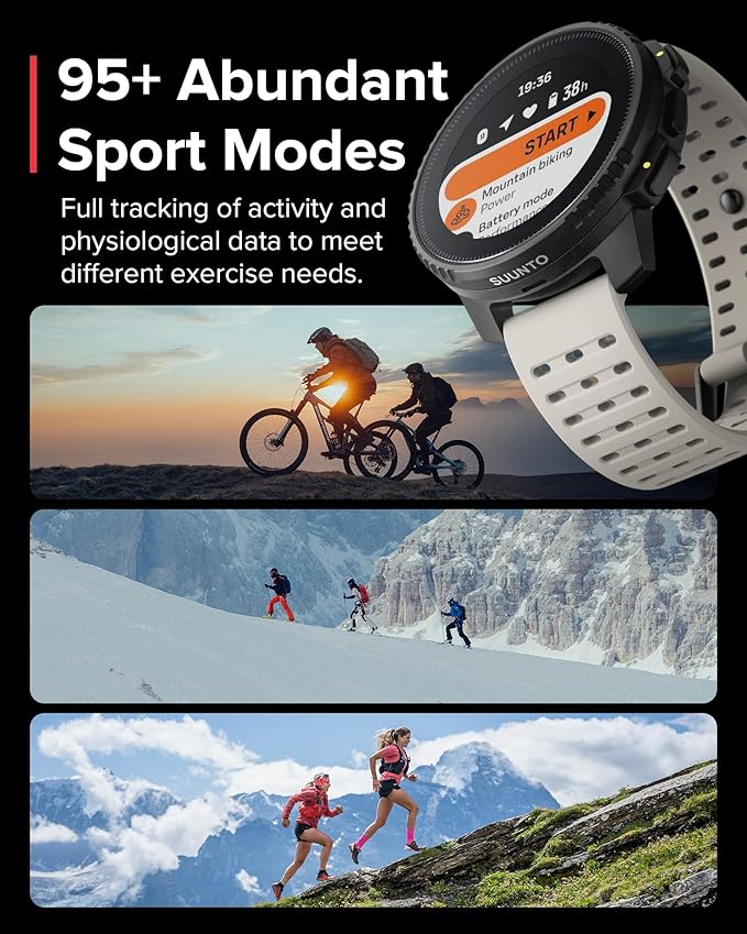 SUUNTO Vertical Solar GPS Adventure Watch, Premium Multisport Watch w/1.4 inch Touchscreen, Free Global Offline Maps, 60-Day Battery Life, Training Records, Heart Rate & Sleep Tracking, Steel Sand