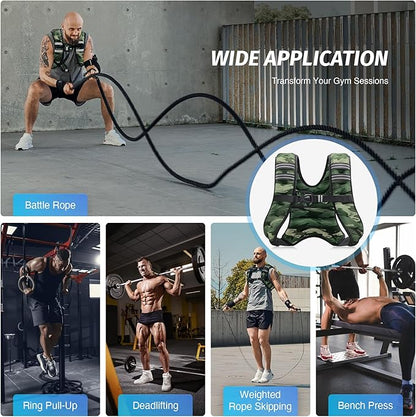 ZELUS Weighted Vest, 12lb Weight Vest with Reflective Stripe for Workout, Strength Training, Running, Fitness, Muscle Building, Weight Loss, Weightlifting