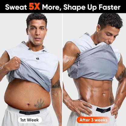 HOTSUIT Sauna Vest for Men Anti-rip Men's Heat Trapping Pullover Hoodies Tank Top for Boxing Exercise