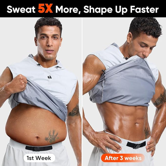 HOTSUIT Sauna Vest for Men Anti-rip Men's Heat Trapping Pullover Hoodies Tank Top for Boxing Exercise