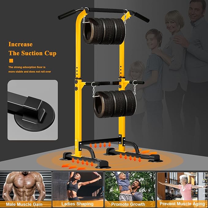 DlandHome Power Tower Dip Station Pull Up Bar