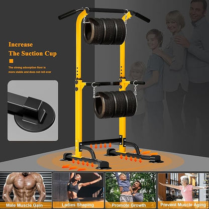 DlandHome Power Tower Dip Station Pull Up Bar