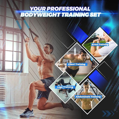Bodyweight Fitness Resistance Suspension Kit Extension Strap Door Anchors
