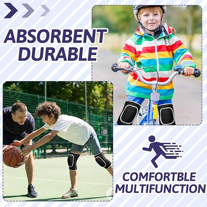 Hungdao 3 Pairs Volleyball Knee Pads for Kids Soft Breathable Brace Non Slip Padded Sponge Knee Support for Girls Boys Dance, Football, Skating, Running, Youth Sports