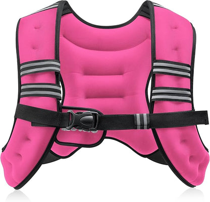ZELUS Weighted Vest, 8lb Weight Vest with Reflective Stripe for Workout, Strength Training, Running, Fitness, Muscle Building, Weight Loss, Weightlifting