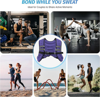 ZELUS Weighted Vest, 8lb Weight Vest with Reflective Stripe for Workout, Strength Training, Running, Fitness, Muscle Building, Weight Loss, Weightlifting