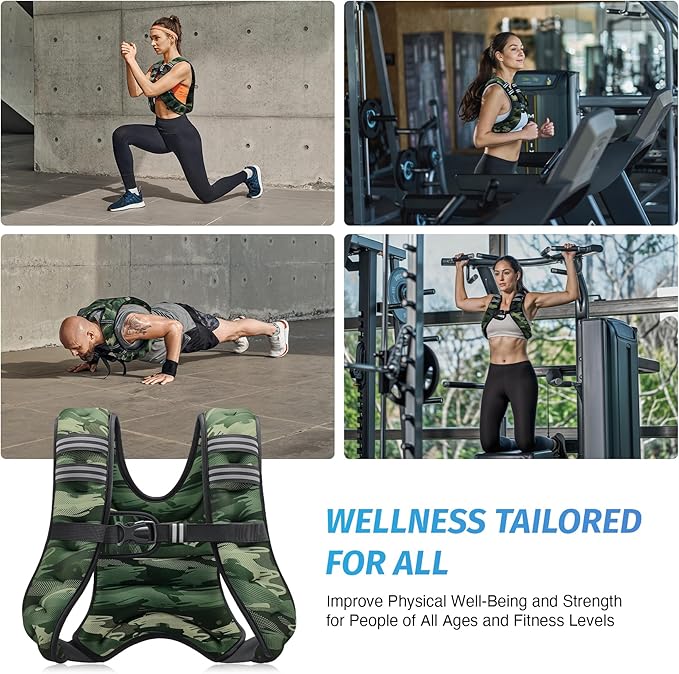 ZELUS Weighted Vest, 12lb Weight Vest with Reflective Stripe for Workout, Strength Training, Running, Fitness, Muscle Building, Weight Loss, Weightlifting