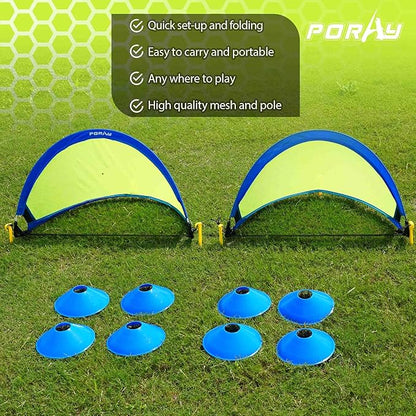 Poray Soccer Goal for Kid Easy-up Set of 4FT Soccer 210D Oxford 8 Field