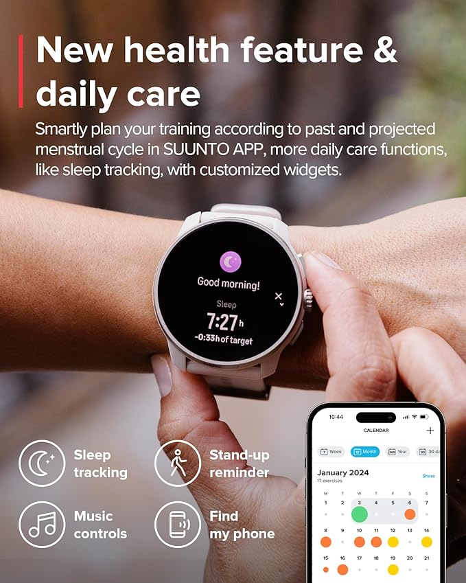 SUUNTO Race S GPS Sports Watch, 1.32" AMOLED Touchscreen w/Crown Button, 13 Days Battery Life, Training & Sleep Health Tracking, Dual-GNSS, 32GB Global Offline Maps, Lightweight for Running, Graphite