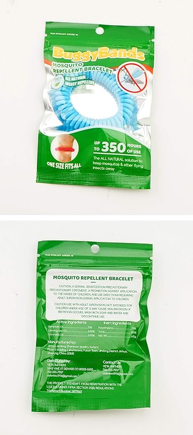 Mosquito Bracelets, 48 Pack Individually Wrapped, DEET Free,