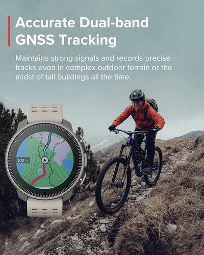 SUUNTO Vertical Solar GPS Watch, Premium Multisport Watch w/60-Day Battery Life, 1.4 inch Large Touchscreen, Heart Rate & Sleep Tracking, Dual-GNSS Navigation, Free Global Offline Map, Ti Sand