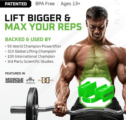 New Age Performance 6DS Weightlifting Mouthpiece, Increase Strength & Reps for Lifting, Powerlifting, Strongmen, Bodybuilding, Calisthenics, Workout Accessory, Fitness Gear (Clear)