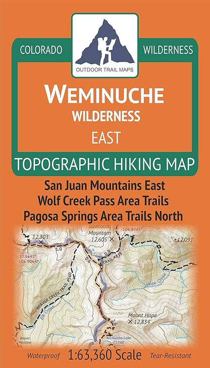 Outdoor Trail Maps Weminuche Wilderness East - Colorado (2019)