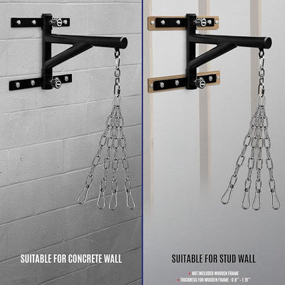 Yes4All Heavy Bag Hanger Wall Mount Punching Bag Hanger, Adjustable Heavy Duty Boxing Bag Bracket for Home Gym Indoor Outdoor