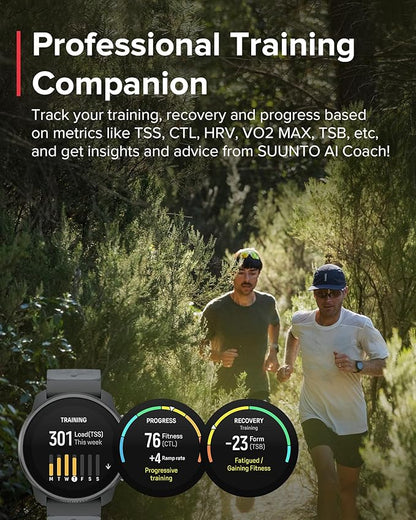 SUUNTO Race S GPS Sports Watch, 1.32" AMOLED Touchscreen w/Crown Button, 13 Days Battery Life, Training & Sleep Health Tracking, Dual-GNSS, 32GB Global Offline Maps, Lightweight for Running, Graphite