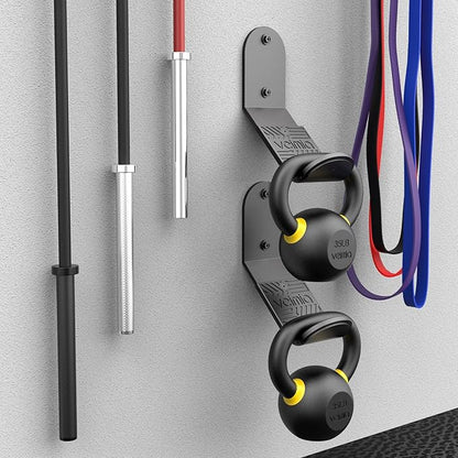 Kettle Bell Wall Rack, Wall Mounted Kettle Bell Storage Hanger, Gym Storage Mount for Many Size Kettlebell, Kettlebell Rack with Rubber mat is Choice for Home or Commercial Gyms