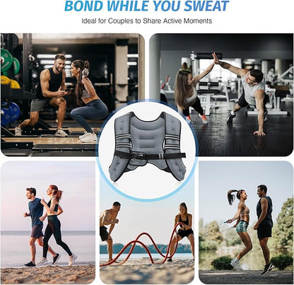 ZELUS Weighted Vest, 6lb/8lb/12lb/16lb/20lb/25lb/30lb Weight Vest with Reflective Stripe for Workout, Strength Training, Running, Fitness, Muscle Building, Weight Loss, Weightlifting