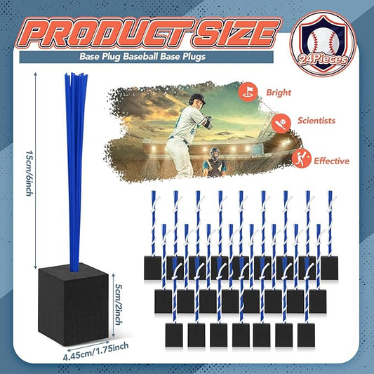 Shappy 24 Pieces Base Plug Baseball Base Plugs