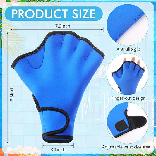 Water Aerobics Set for Aquatic Exercise 1 Pair Neoprene Swimming Glove 2 Pcs Foam Aquatic Dumbbells Water Weights Equipment Pool Resistance Fitness Equipment for Training Workouts