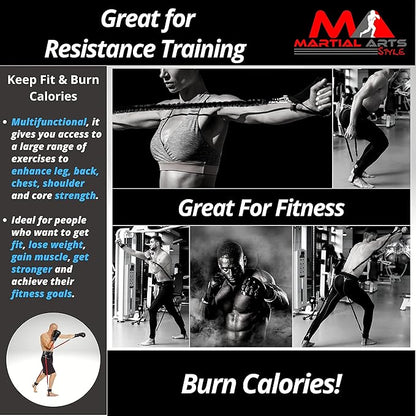 Boxing Resistance Bands for MMA Martial Arts Resistance Training at Home for Punches/Kicks, 150lbs Exercise Bands Full Body Fitness Workout to Enhance Explosive Power/Speed/Agility