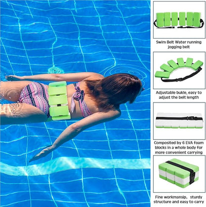 5 Pcs Aquatic Exercise Set Including 2 Ankle Swimming Weights 2 Lightweight Aquatic Exercise Dumbbells and Swim Belt Pool Exercise Equipment for Aquatic Aerobics Exercise
