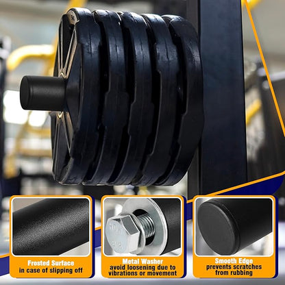 Weight Plate Holder, Power Rack Attachments Squat Rack Weight Plate Holder Storage for 2 inch Olympic Plates, Universal Fit 2x2, 2x3, 3x3 Power Cage, 1"and 5/8" Hole Compatible