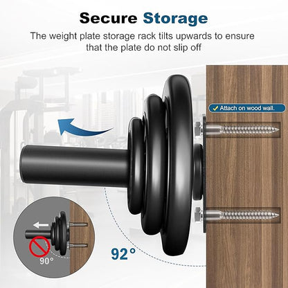 Weight Plate Holder, Wall Mounted Weight Rack Storage for Olympic Weight Plate,Home Gym Organizer