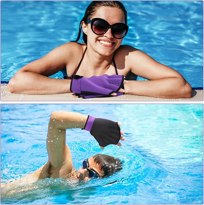 Carperipher Water Aerobics Set for Aquatic Exercise, Pool Fitness Equipment Foam Water Dumbbell Set, New Upgrade Aquatic Dumbbells and Foam Swim Aquatic Cuffs, Water Workout Fitness Tool（Purple）