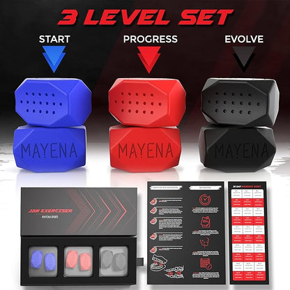 Mayena Jaw Exerciser for Men & Women – 3 Resistance (6 pcs)