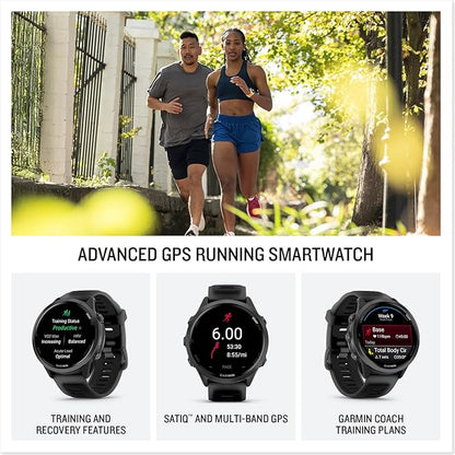 Garmin Forerunner 570 Running Smartwatch, 47MM WiFi, GPS Fitness Smart Watch for Men and Women, Slate Gray Aluminum with Translucent Black/Black Band + Access 600 Fitness Monitor, XS-S + More