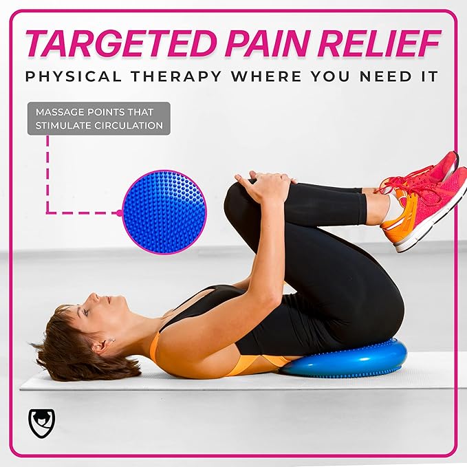 URBNFit Wobble Cushion - Balance Disc for Core Stability, Strengthening, Physical Therapy Exercise, Office Chair or Kids Classroom - Sensory Wiggle Seat Pad w/Air Pump