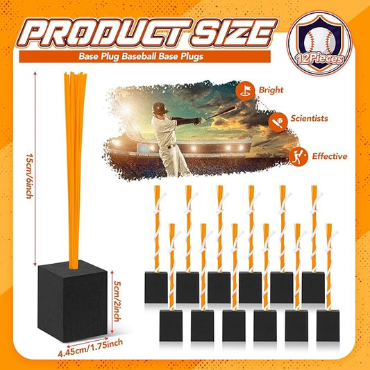 Shappy 12 Pieces Base Plug Baseball Base Plugs