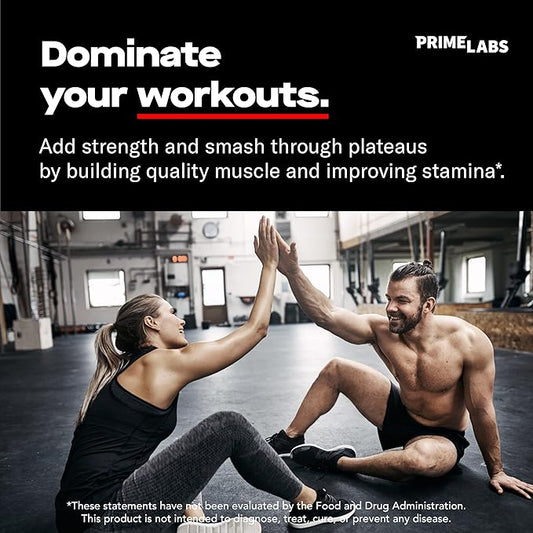 Prime Labs Men's Testosterone Booster (2-Pack) - Stamina, Endurance, & Strength - 120 Caplets