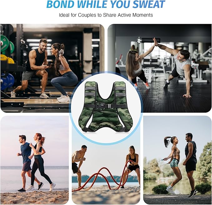 ZELUS Weighted Vest, 12lb Weight Vest with Reflective Stripe for Workout, Strength Training, Running, Fitness, Muscle Building, Weight Loss, Weightlifting