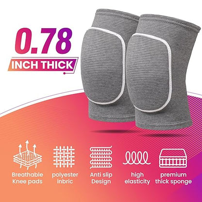 Volleyball Knee Pads,Knee Pads for Women,Men,Kids,Girls,Knee Brace for Basketball Volleyball Football Dance Yoga Tennis Running Cycling Workout Climbing (Gray, Small)