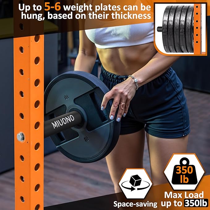 Weight Plate Holder, Power Rack Attachments Squat Rack Weight Plate Holder Storage for 2 inch Olympic Plates, Universal Fit 2x2, 2x3, 3x3 Power Cage, 1"and 5/8" Hole Compatible
