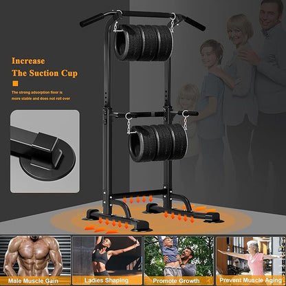 DlandHome Power Tower Dip Station Pull Up Bar
