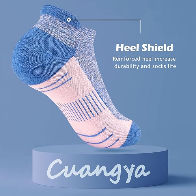 Ankle Socks Women Athletic No Show Socks Running Comfort Cushioned 5-Pairs