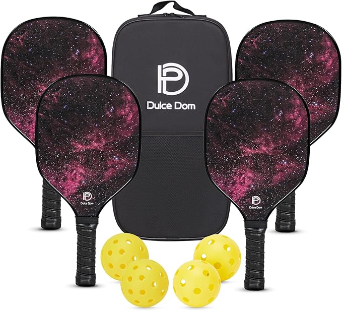 DULCE DOM Pickleball Paddles 2/4 with 4 Pickleball