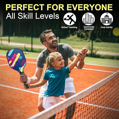 DULCE DOM Pickleball Paddles 2/4 with 4 Pickleball