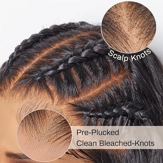 FABA Body Wave Lace Front Wigs - Human Hair, 30 Inch, 13x4 HD Lace, 180% Density, Natural Black, Pre-Plucked with Baby Hair